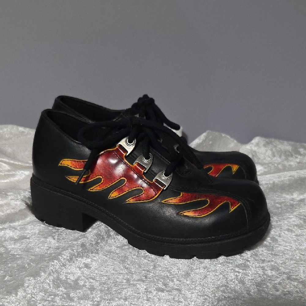 Harley-Davidson Womens Black Shoes with Flame Design